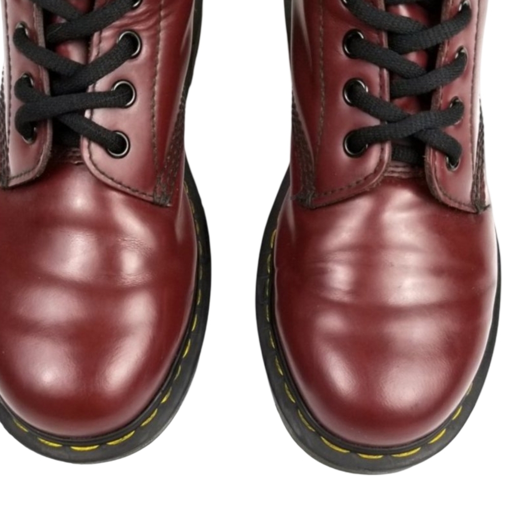 Dr. Martens 1460 Cherry Red Leather Boots Size 8 Brand New - Picture 10 of 13